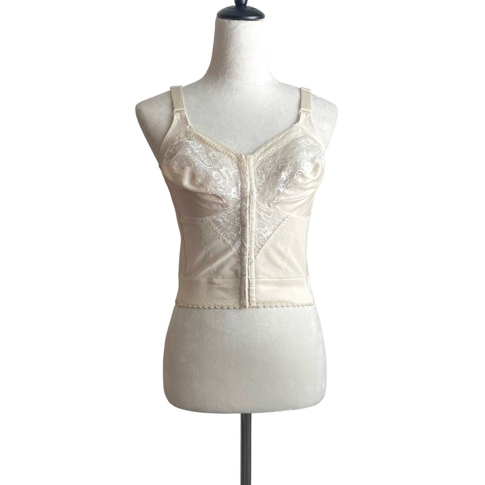 Carnival #745 Vintage Style Front Close Longline Bra Brassiere Bustier 38C